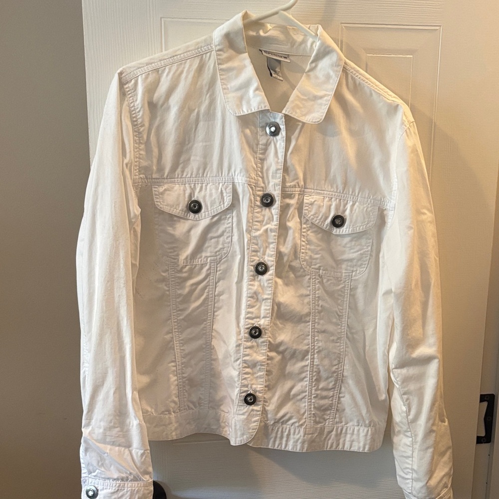 Chico's White Jean Jacket Style Jacket